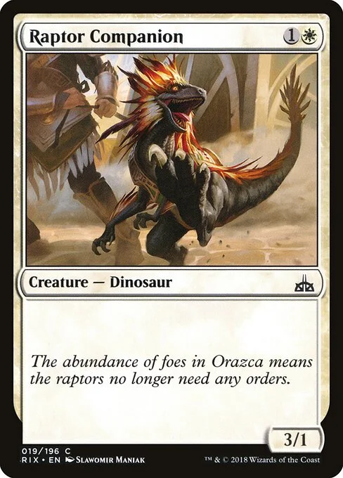 Raptor Companion, carta Magic di tipo Creature — Dinosaur illustrata da Slawomir Maniak