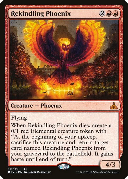 Rekindling Phoenix, carta Magic di tipo Creature — Phoenix illustrata da Jason Rainville