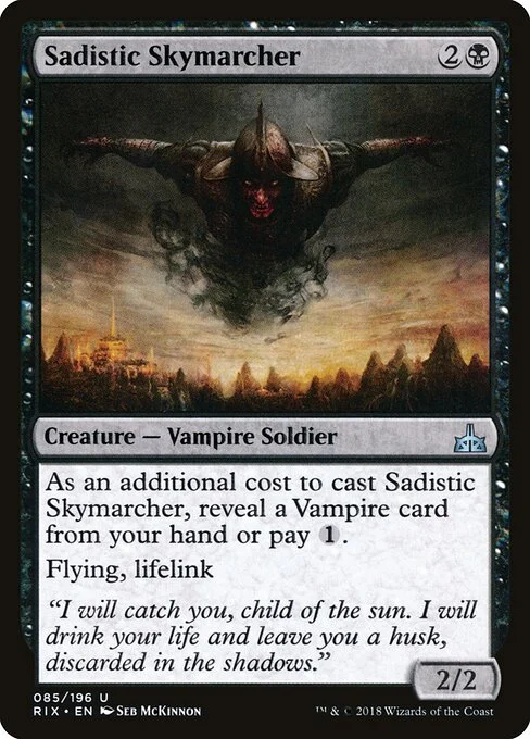 Sadistic Skymarcher, carta Magic di tipo Creature — Vampire Soldier illustrata da Seb McKinnon