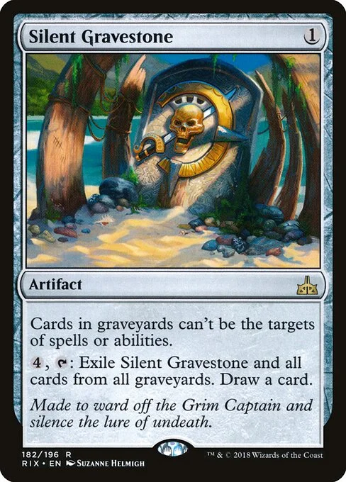 Silent Gravestone, carta Magic di tipo Artifact illustrata da Suzanne Helmigh