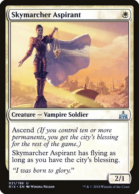 Skymarcher Aspirant, carta Magic di tipo Creature — Vampire Soldier illustrata da Winona Nelson