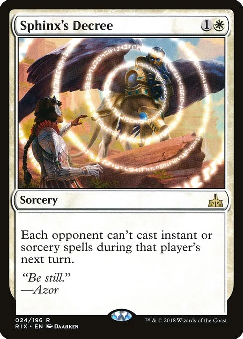 Sphinx's Decree, carta Magic di tipo Sorcery illustrata da Daarken