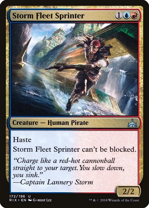 Storm Fleet Sprinter, carta Magic di tipo Creature — Human Pirate illustrata da G-host Lee