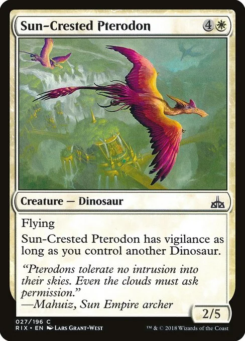Sun-Crested Pterodon, carta Magic di tipo Creature — Dinosaur illustrata da Lars Grant-West