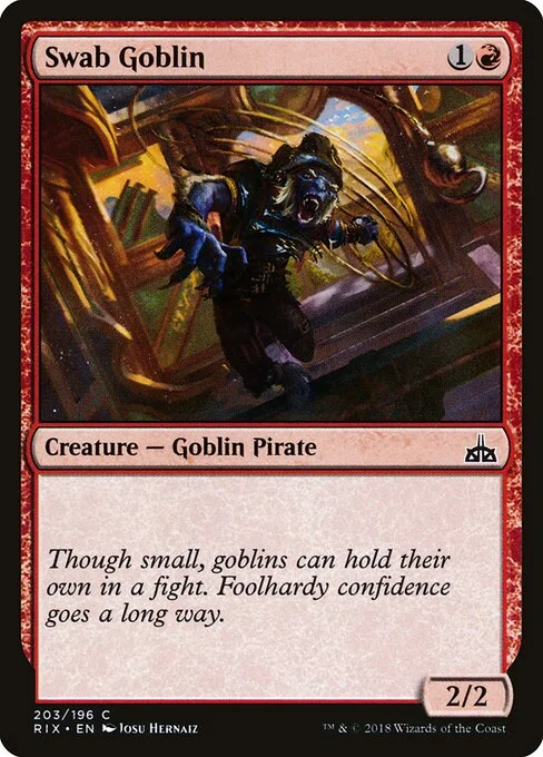 Swab Goblin, carta Magic di tipo Creature — Goblin Pirate illustrata da Josu Hernaiz
