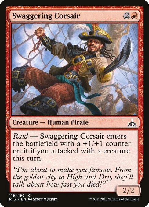 Swaggering Corsair, carta Magic di tipo Creature — Human Pirate illustrata da Scott Murphy