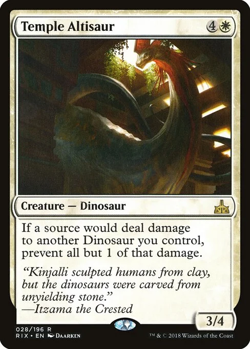 Temple Altisaur, carta Magic di tipo Creature — Dinosaur illustrata da Daarken