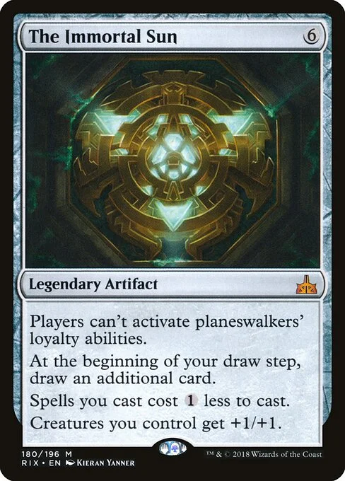 The Immortal Sun, carta Magic di tipo Legendary Artifact illustrata da Kieran Yanner