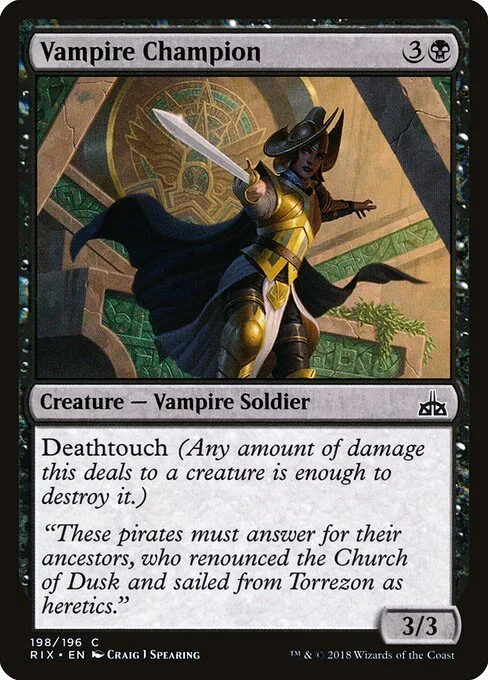 Vampire Champion, carta Magic di tipo Creature — Vampire Soldier illustrata da Craig J Spearing