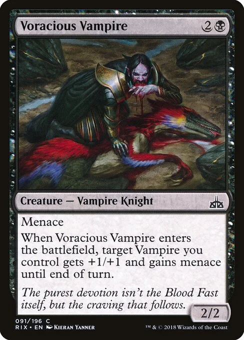 Voracious Vampire, carta Magic di tipo Creature — Vampire Knight illustrata da Kieran Yanner
