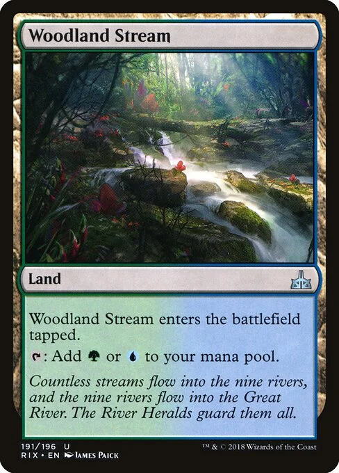 Woodland Stream, carta Magic di tipo Land illustrata da James Paick
