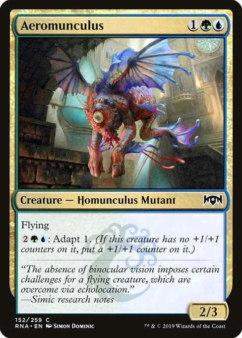 Aeromunculus, carta Magic di tipo Creature — Homunculus Mutant illustrata da Simon Dominic