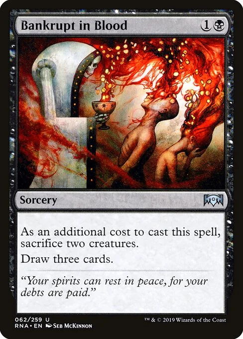 Bankrupt in Blood, carta Magic di tipo Sorcery illustrata da Seb McKinnon