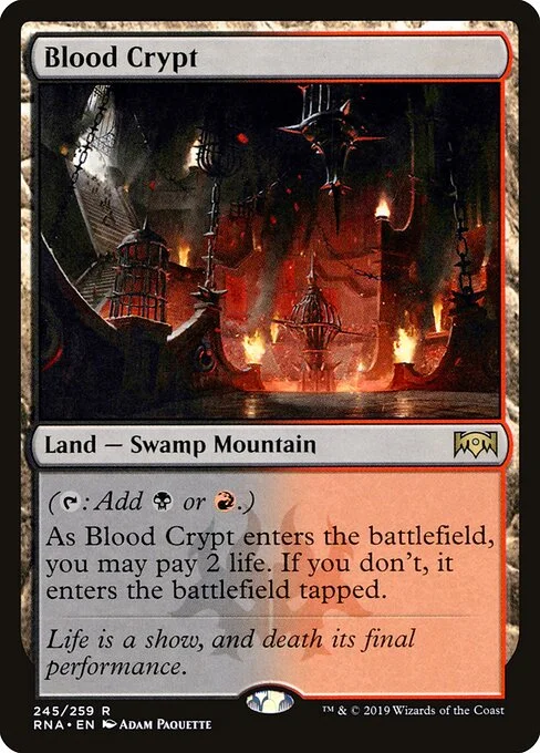 Blood Crypt, carta Magic di tipo Land — Swamp Mountain illustrata da Adam Paquette