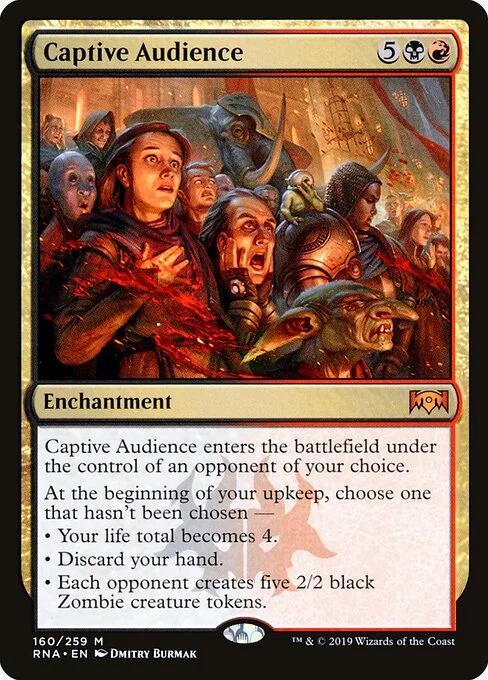 Captive Audience, carta Magic di tipo Enchantment illustrata da Dmitry Burmak