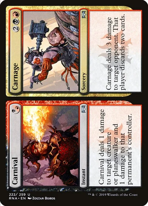 Carnival // Carnage, carta Magic di tipo Instant // Sorcery illustrata da Zoltan Boros