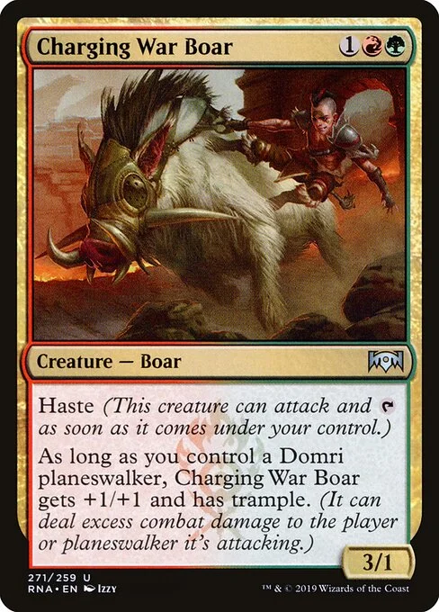 Charging War Boar, carta Magic di tipo Creature — Boar illustrata da Izzy