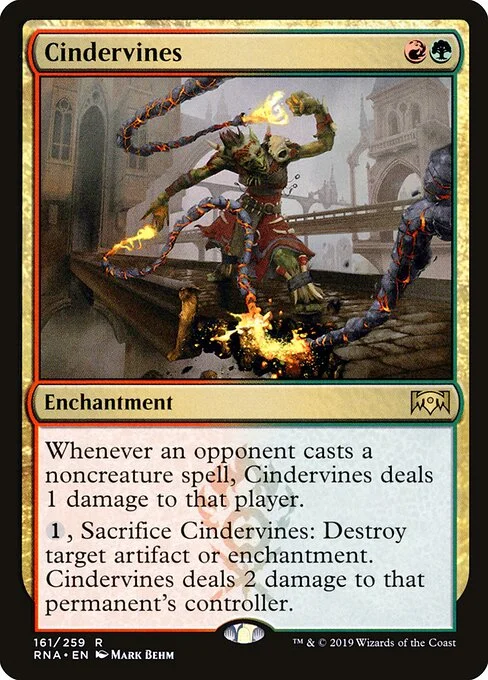 Cindervines, carta Magic di tipo Enchantment illustrata da Mark Behm