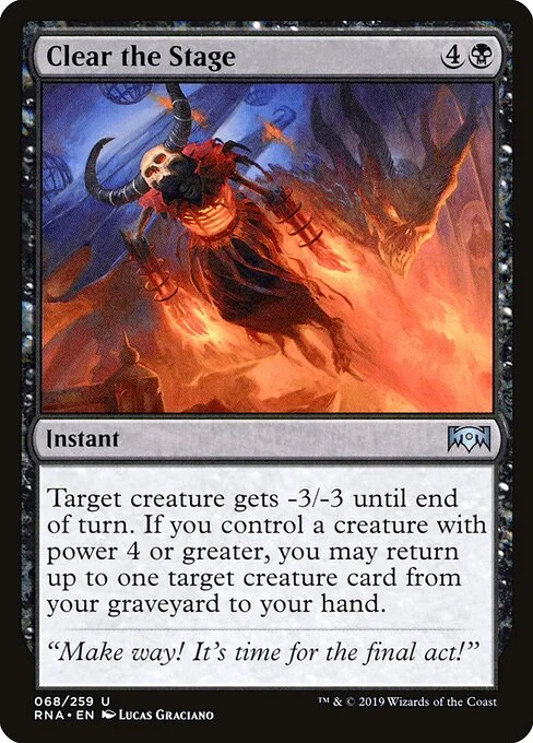 Clear the Stage, carta Magic di tipo Instant illustrata da Lucas Graciano