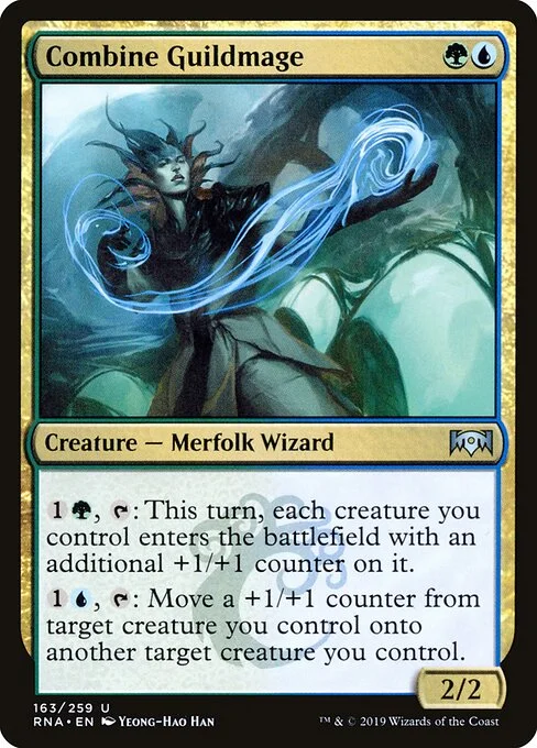 Combine Guildmage, carta Magic di tipo Creature — Merfolk Wizard illustrata da Yeong-Hao Han