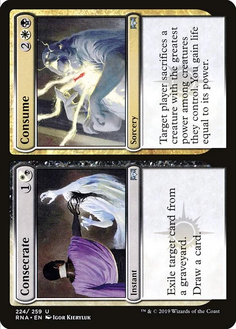 Consecrate // Consume, carta Magic di tipo Instant // Sorcery illustrata da Igor Kieryluk