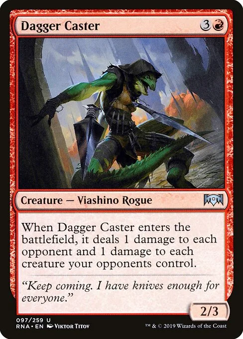 Dagger Caster, carta Magic di tipo Creature — Lizard Rogue illustrata da Viktor Titov
