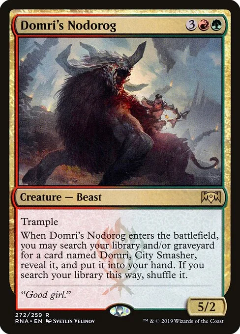 Domri's Nodorog, carta Magic di tipo Creature — Beast illustrata da Svetlin Velinov