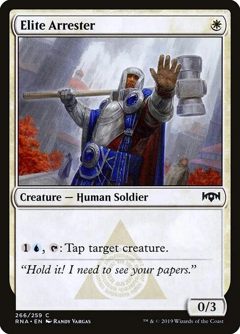 Elite Arrester, carta Magic di tipo Creature — Human Soldier illustrata da Randy Vargas