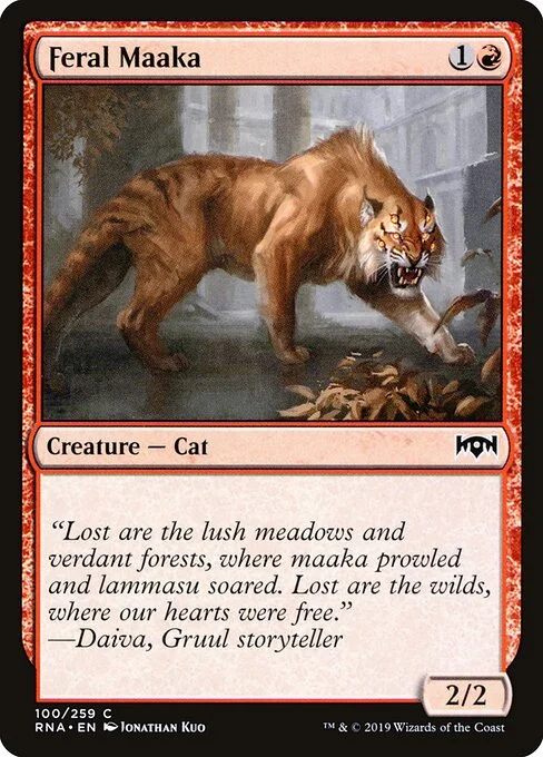 Feral Maaka, carta Magic di tipo Creature — Cat illustrata da Jonathan Kuo