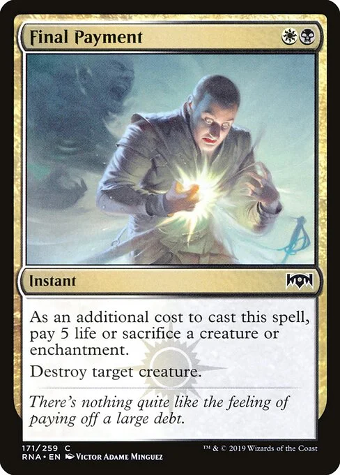 Final Payment, carta Magic di tipo Instant illustrata da Victor Adame Minguez