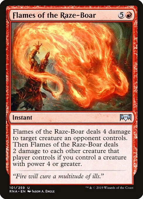 Flames of the Raze-Boar, carta Magic di tipo Instant illustrata da Jason A. Engle