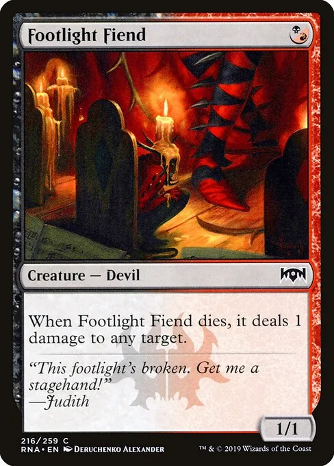 Footlight Fiend, carta Magic di tipo Creature — Devil illustrata da Deruchenko Alexander