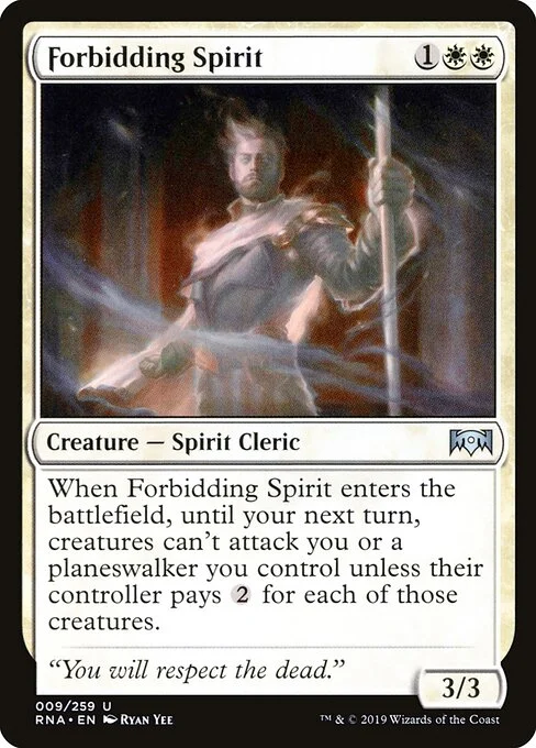 Forbidding Spirit, carta Magic di tipo Creature — Spirit Cleric illustrata da Ryan Yee