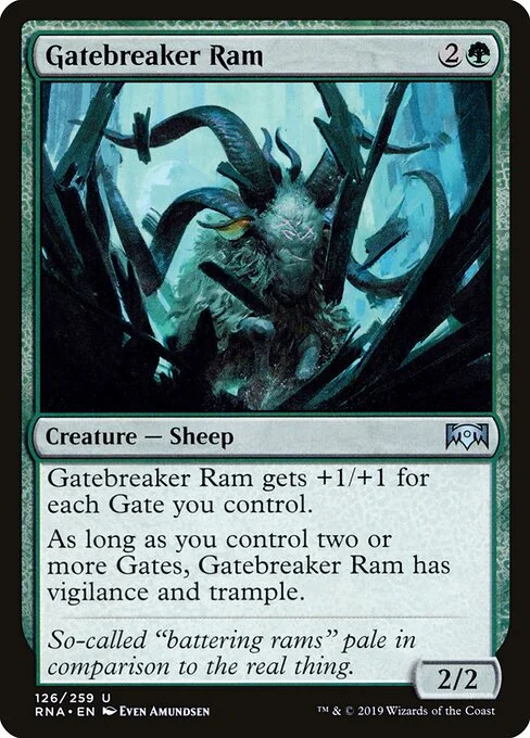 Gatebreaker Ram, carta Magic di tipo Creature — Sheep illustrata da Even Amundsen
