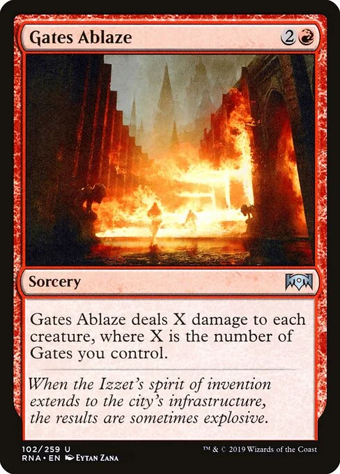 Gates Ablaze, carta Magic di tipo Sorcery illustrata da Eytan Zana
