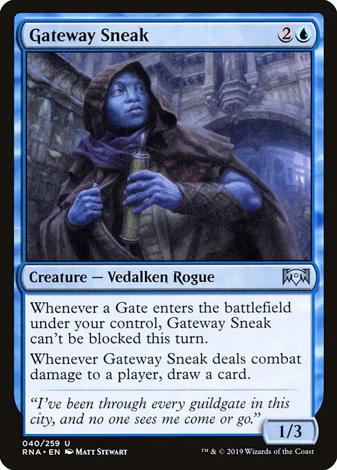 Gateway Sneak, carta Magic di tipo Creature — Vedalken Rogue illustrata da Matt Stewart