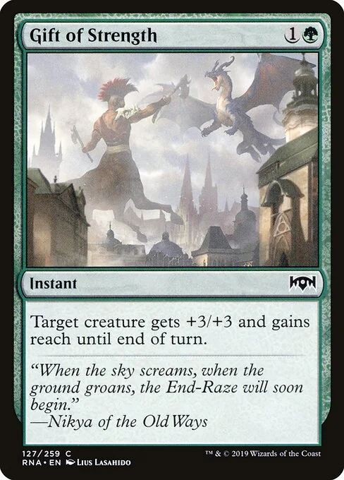 Gift of Strength, carta Magic di tipo Instant illustrata da Lius Lasahido