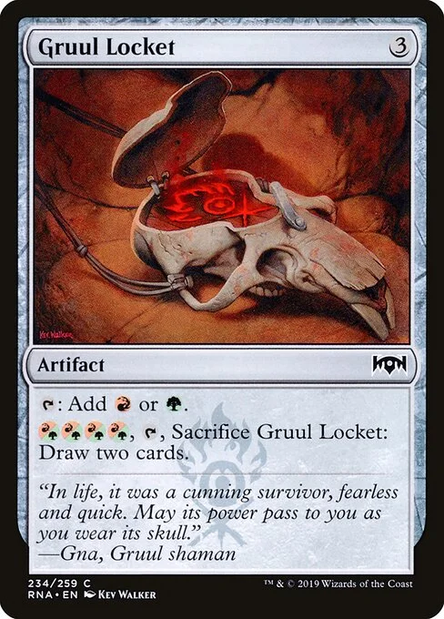 Gruul Locket, carta Magic di tipo Artifact illustrata da Kev Walker