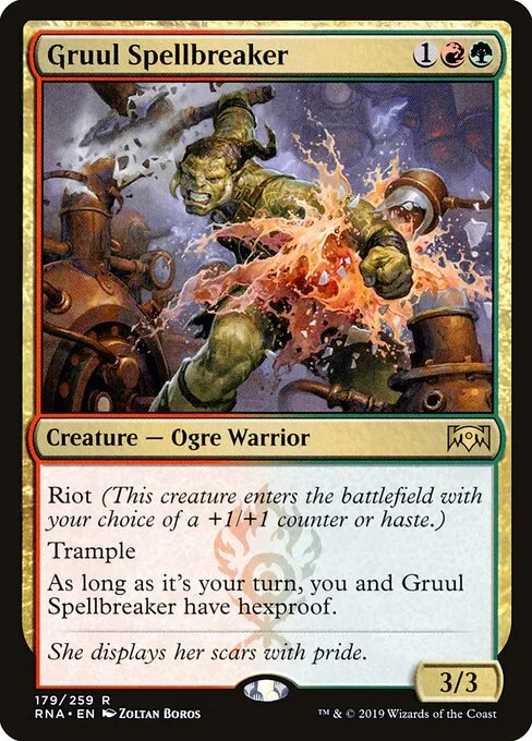 Gruul Spellbreaker, carta Magic di tipo Creature — Ogre Warrior illustrata da Zoltan Boros