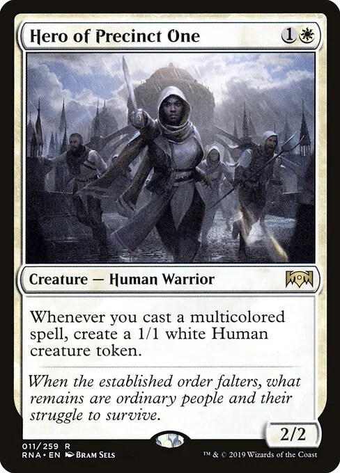 Hero of Precinct One, carta Magic di tipo Creature — Human Warrior illustrata da Bram Sels