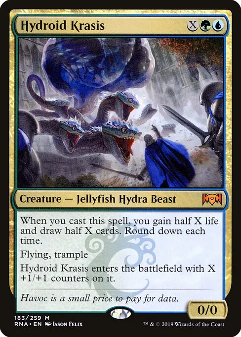 Hydroid Krasis, carta Magic di tipo Creature — Jellyfish Hydra Beast illustrata da Jason Felix