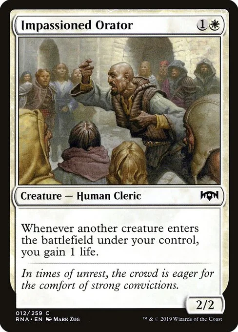 Impassioned Orator, carta Magic di tipo Creature — Human Cleric illustrata da Mark Zug