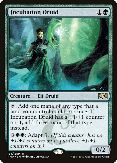 Incubation Druid, carta Magic di tipo Creature — Elf Druid illustrata da Daniel Ljunggren