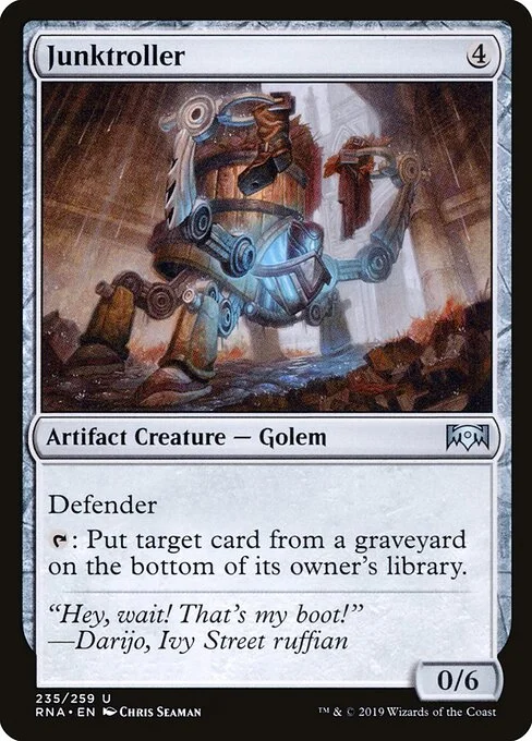 Junktroller, carta Magic di tipo Artifact Creature — Golem illustrata da Chris Seaman