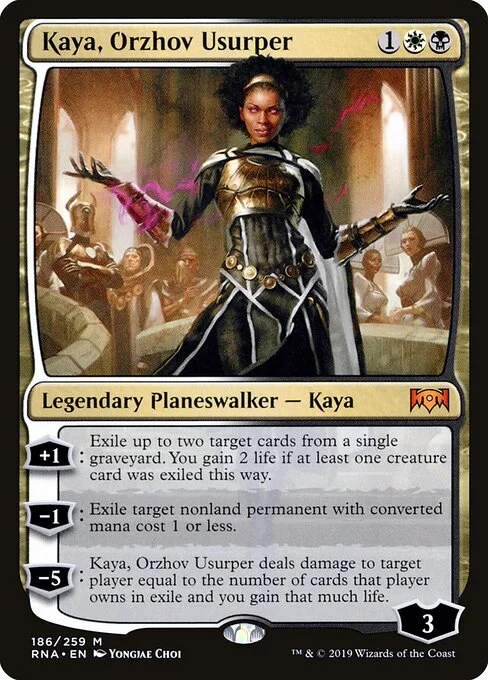 Kaya, Orzhov Usurper, carta Magic di tipo Legendary Planeswalker — Kaya illustrata da Yongjae Choi