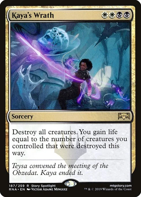 Kaya's Wrath, carta Magic di tipo Sorcery illustrata da Victor Adame Minguez