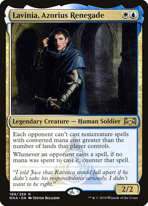 Lavinia, Azorius Renegade, carta Magic di tipo Legendary Creature — Human Soldier illustrata da Steven Belledin
