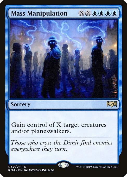Mass Manipulation, carta Magic di tipo Sorcery illustrata da Anthony Palumbo