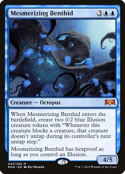 Mesmerizing Benthid, carta Magic di tipo Creature — Octopus illustrata da Kev Walker