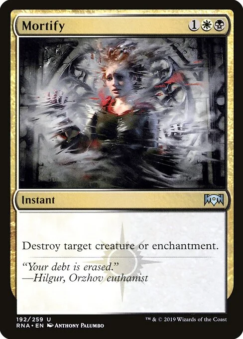Mortify, carta Magic di tipo Instant illustrata da Anthony Palumbo